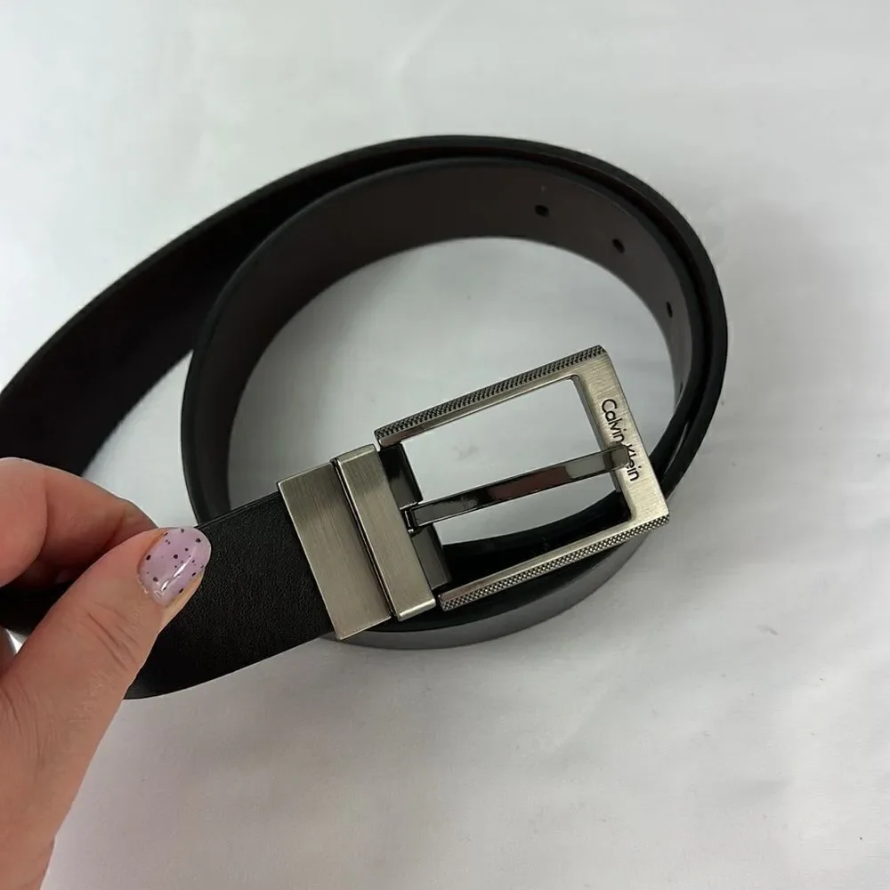 Calvin Klein Black And Dark Brown Reversible Belt
